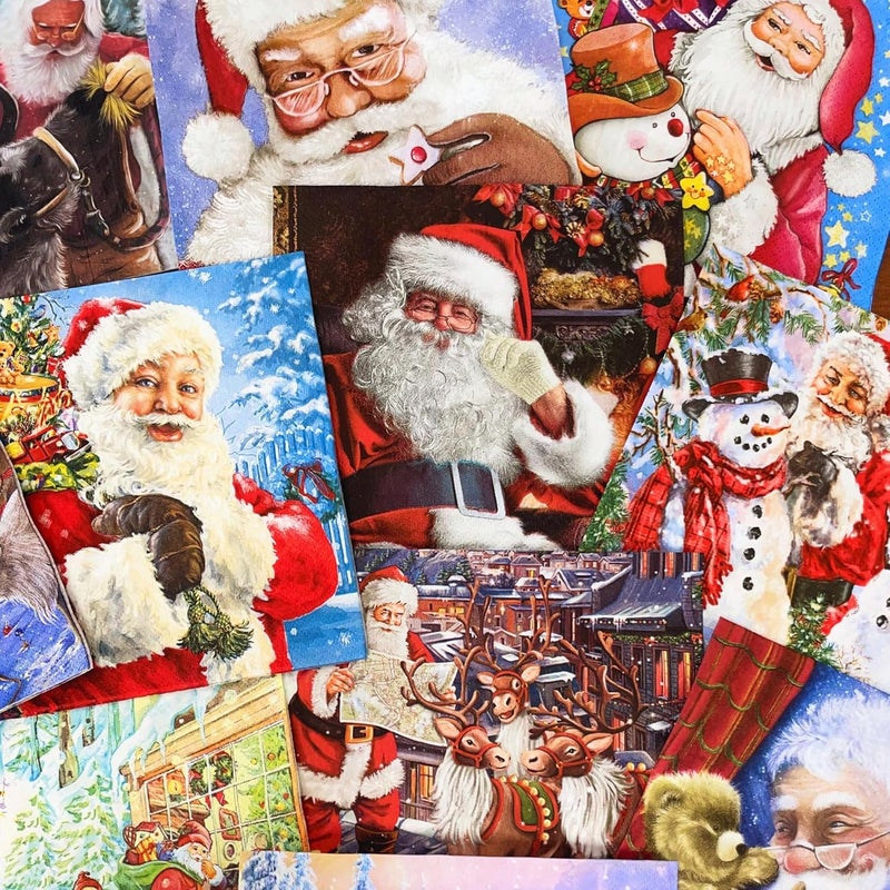 Keep Unique Mystery Pack Decoupage Paper Napkins, 20-ct Assorted Surprise Napkins, Decorative Napkins Santa for Art Craft Junk Journal, 20 Different Designs - Image 1